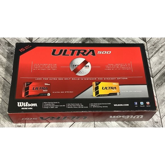 Wilson Ultra 500 Straight Golf Balls 2 Piece Construction White Ball 15 Count - Picture 3 of 5